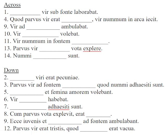 Toda-lly Comprehensible Latin: Crossword Puzzle Train Relay