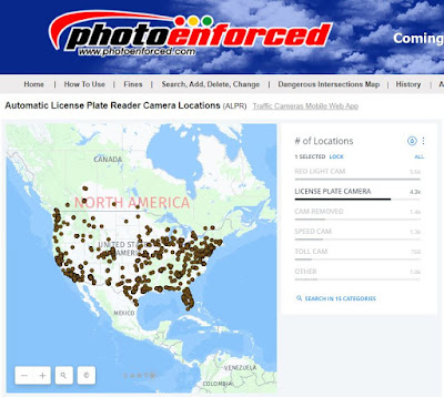 Automatic License Plate Recognition cameras map