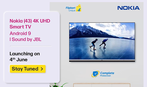 Nokia 43" 4K UHD Smart TV to launch in India on 4th June reveals