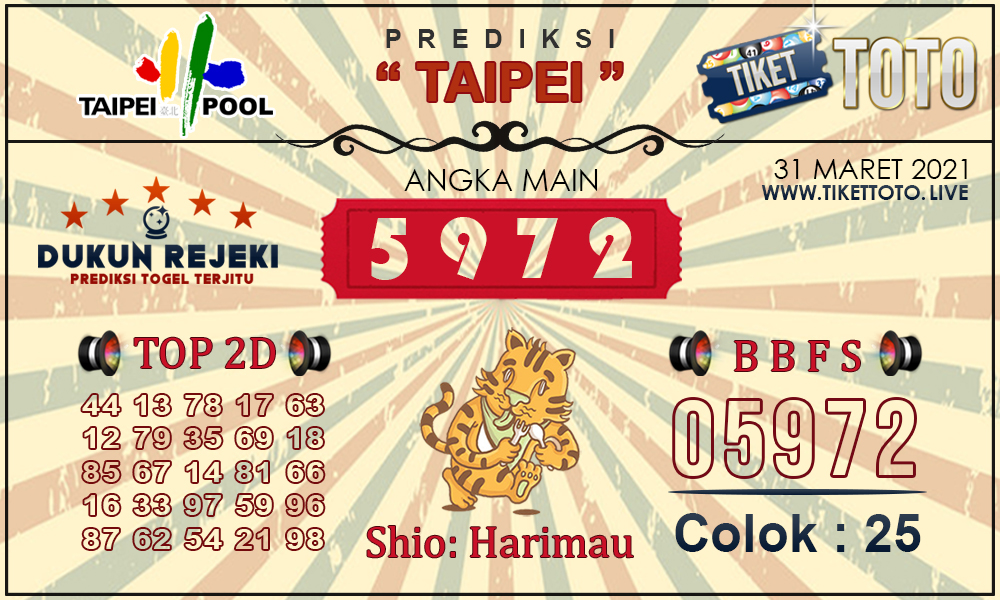Prediksi Togel TAIPEI TIKETTOTO 31 MARET 2021