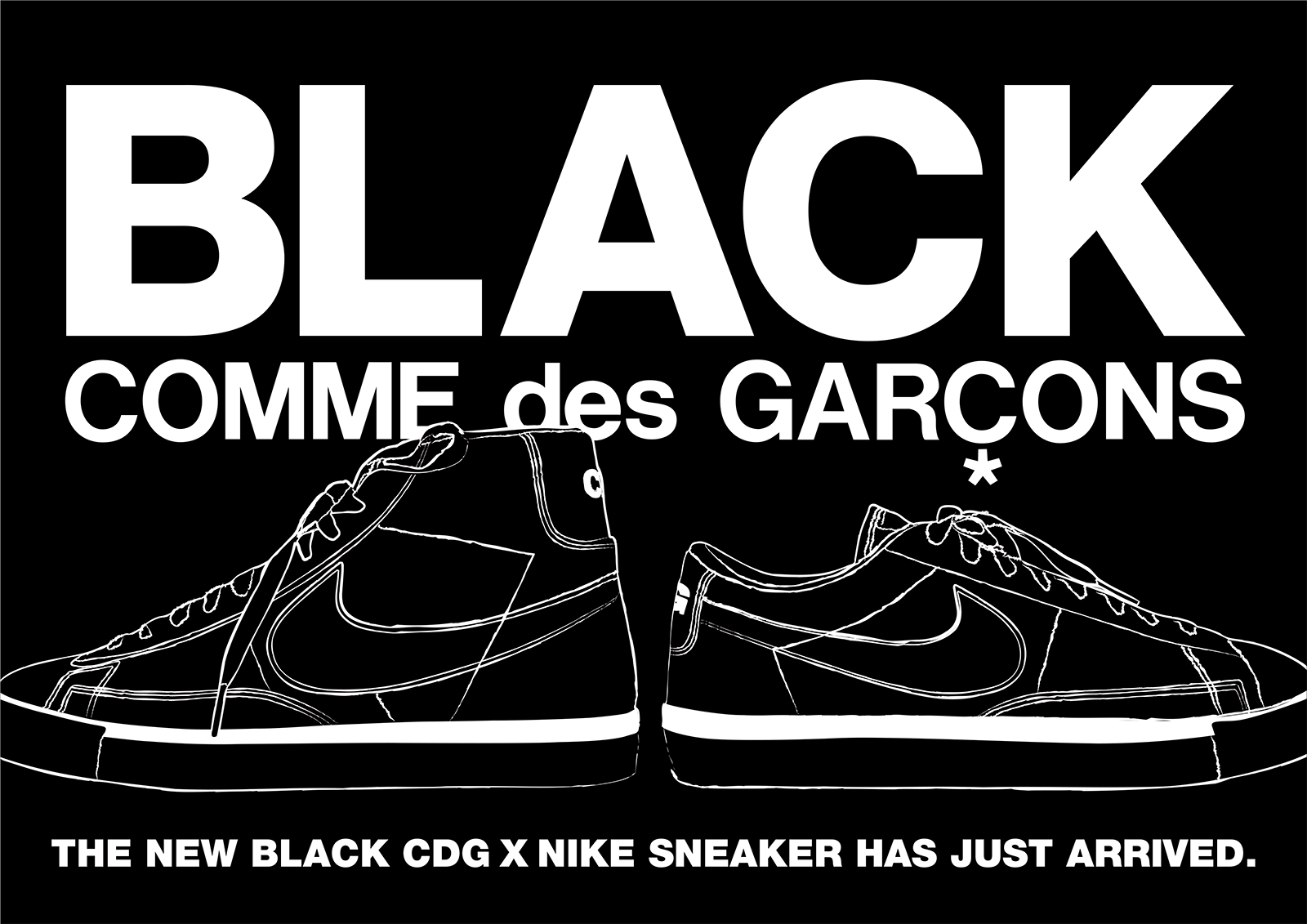 BLACK COMME des GARCONS x NIKE BLAZER 2016