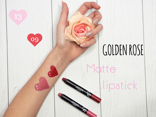 215. Golden Rose Matte Crayon Lipstick  - matowe pomadki do ust w kredce 13 i 09