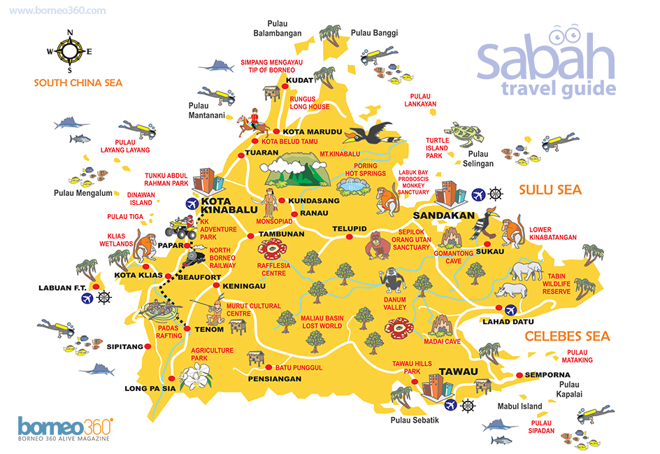 Tempat Menarik Di Sabah Sarawak Dan Semenanjung Malaysia: Sabah