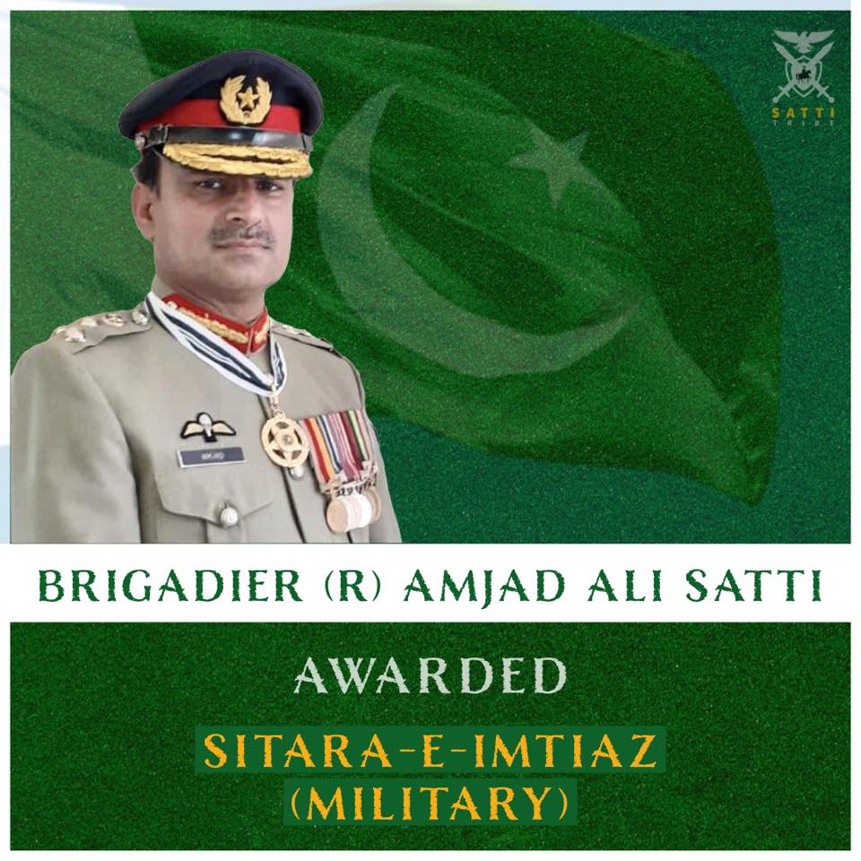 KOTLI SATTIAN BRIGADIER (R) AMJAD ALI SATTI AWARDED SITARAEIMTIAZ