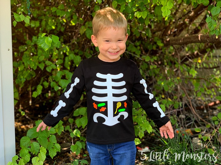 criticus Billy Goat Rijpen 5 Little Monsters: Toddler Skeleton Shirt