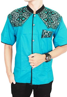 baju koko Batik kombinasi Polos