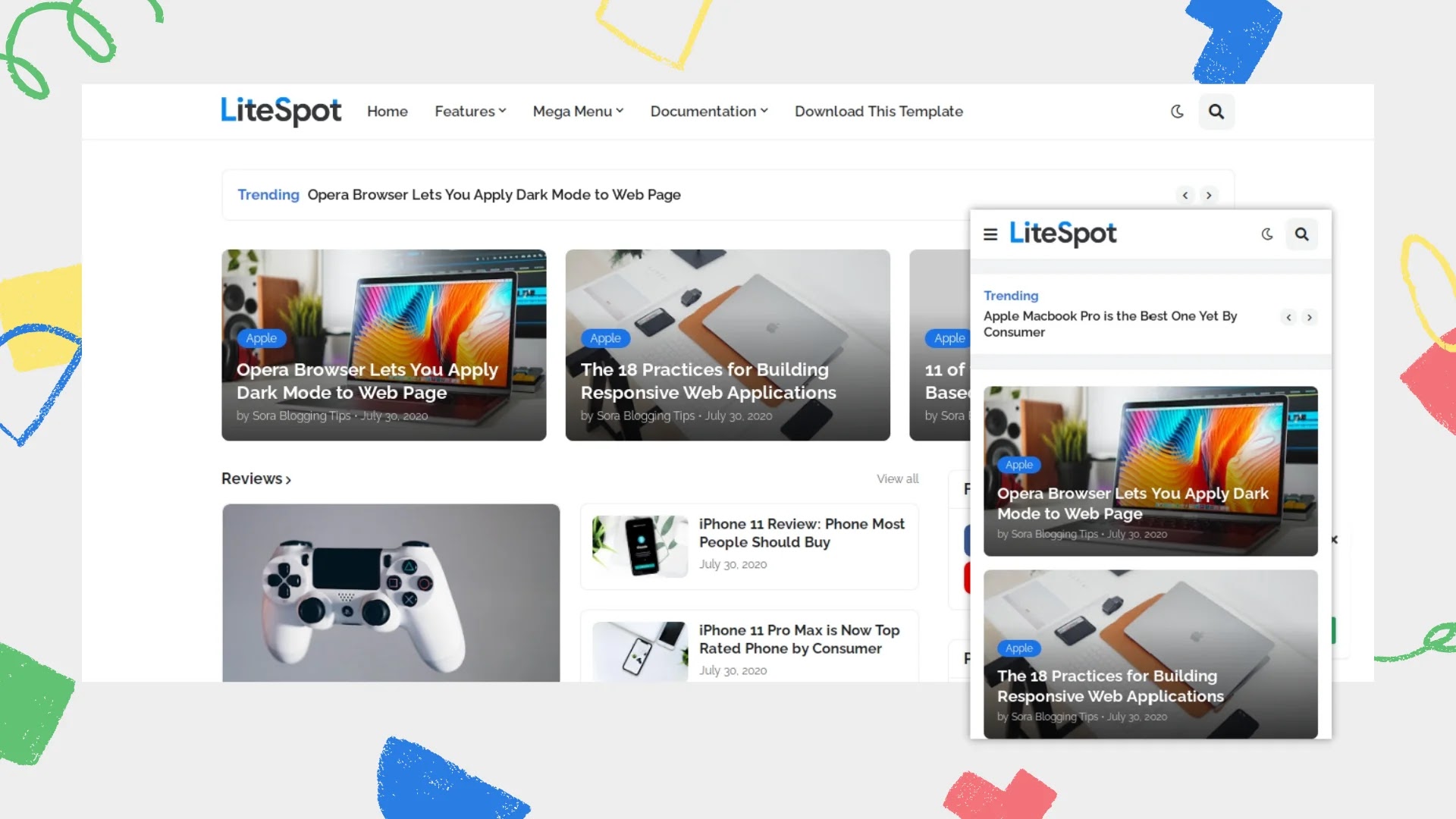 LiteSpot Remake Premium Blogger Template Free Download