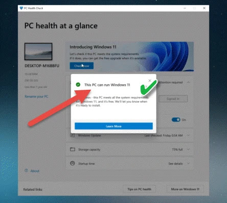 تحميل أداة  PC Health Check من مايكروسوفت