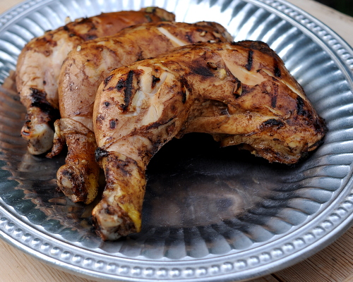 Grilled Balsamic Chicken ♥ KitchenParade.com, moist & flavorful, starts in oven, finished on the grill. A real crowd pleaser, serve hot, warm or chilled. High Protein. Low Carb. Weight Watchers Friendly.