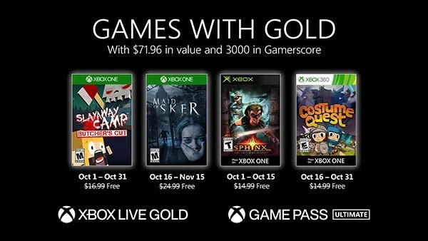 الكشف عن الألعاب المجانية لمشتركي خدمة Xbox Live لشهر أكتوبر 
