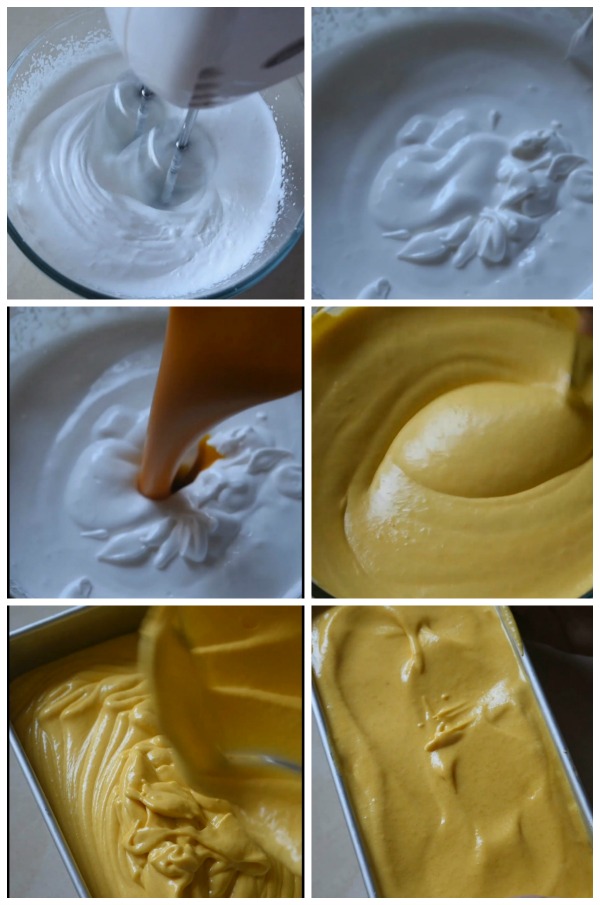 step y step pictures of how to make no churn mango icecream