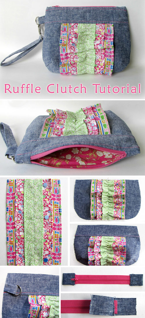 Ruffle Clutch Bag Tutorial ~ Free-Tutorial.net
