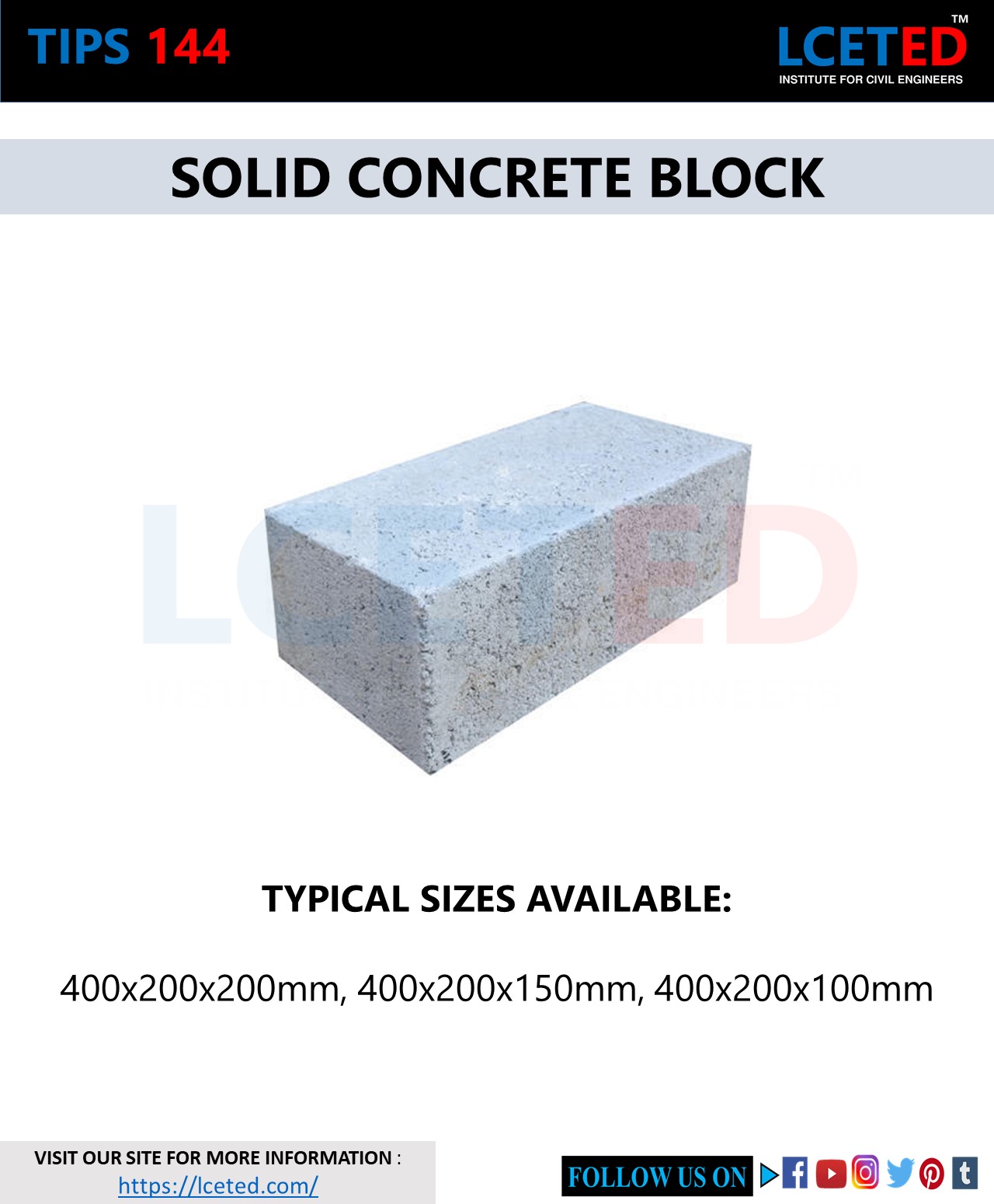 ALL YOU WANT TO KNOW ABOUT CONCRETE BLOCKS -lceted LCETED INSTITUTE FOR