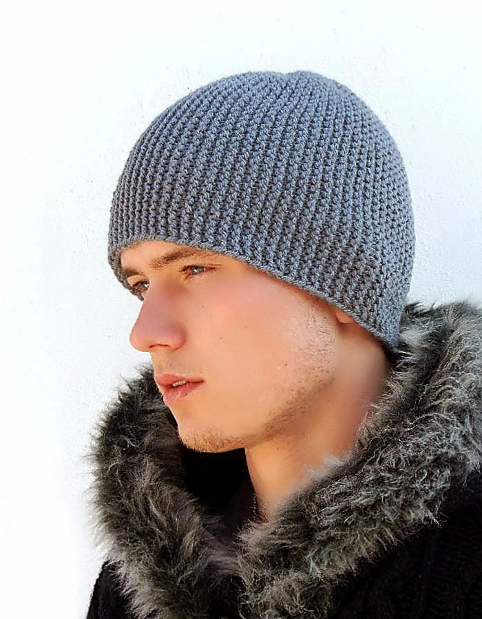 ACCESSORY GALLERY: Men's Knit Hat, Slouchy beanie, Gray ...