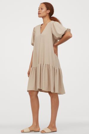 H&M Puff-sleeved Dress