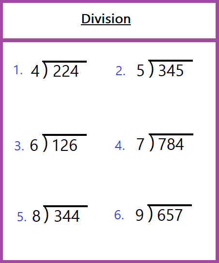 Grade 3 Division Worksheets (Division Sums For Class 3)