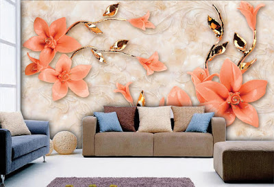 حين يحلُّ ورق جدران ثلاثي الابعاد في الغرفة، هو يجعل الجالس فيها يعيش جوًّا قريبًا من الواقع.فهي كما قلنا ثلاثي الابعاد الاقرب للواقع بااشكال جميلة من الزهور التي تعبر عن الارتياح