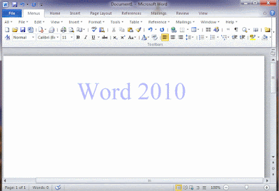 Tampilan Microsoft Word 2010