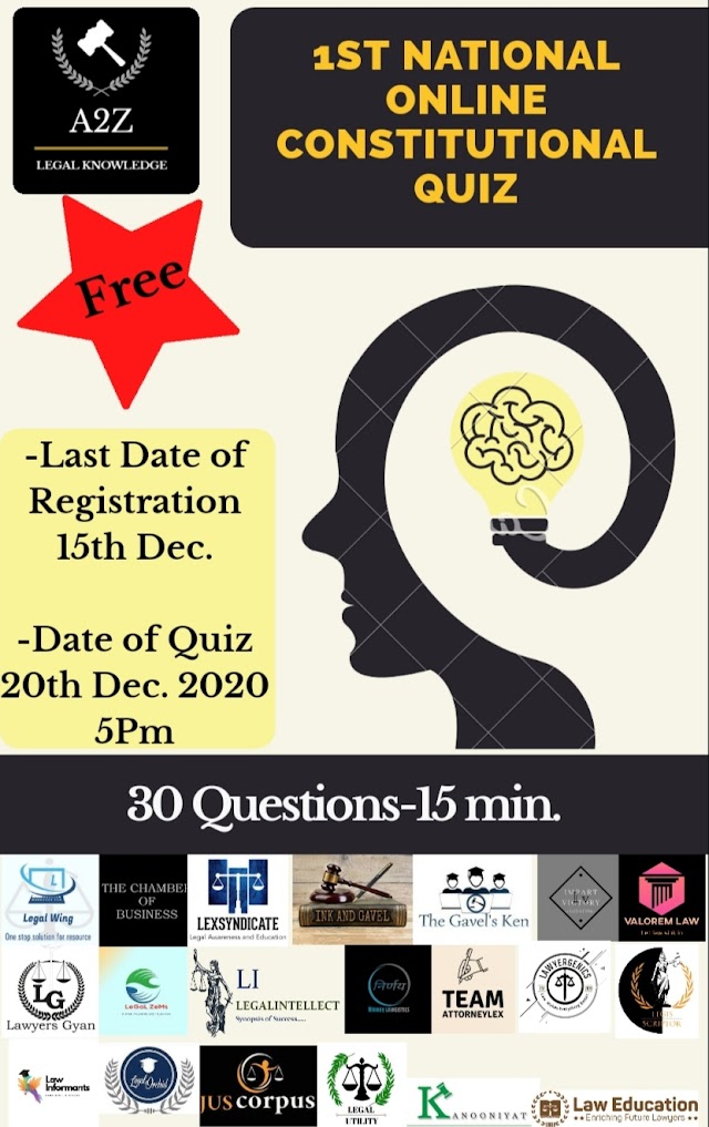 1st National Online Constitutional Quiz by A2Z Legal Knowledge