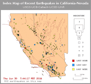 Recent Earthquakes in California and Nevada