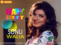 sonu walia lost retro actress birthday photo, funky hairstyle with attractive broad smile for your pc or laptop screen