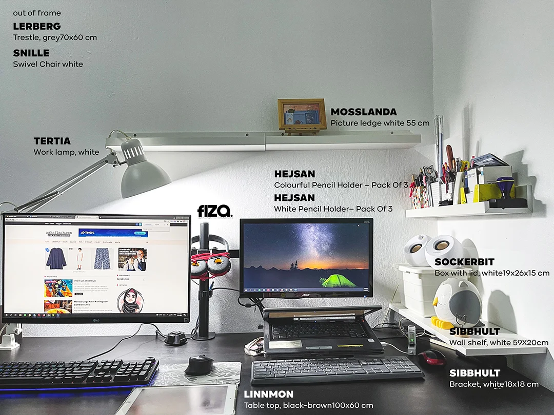 Minimalist Dekorasi perabot IKEA Workspace