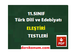 11 sinif turk dili ve edebiyati elestiri unitesi testi coz derskonum com