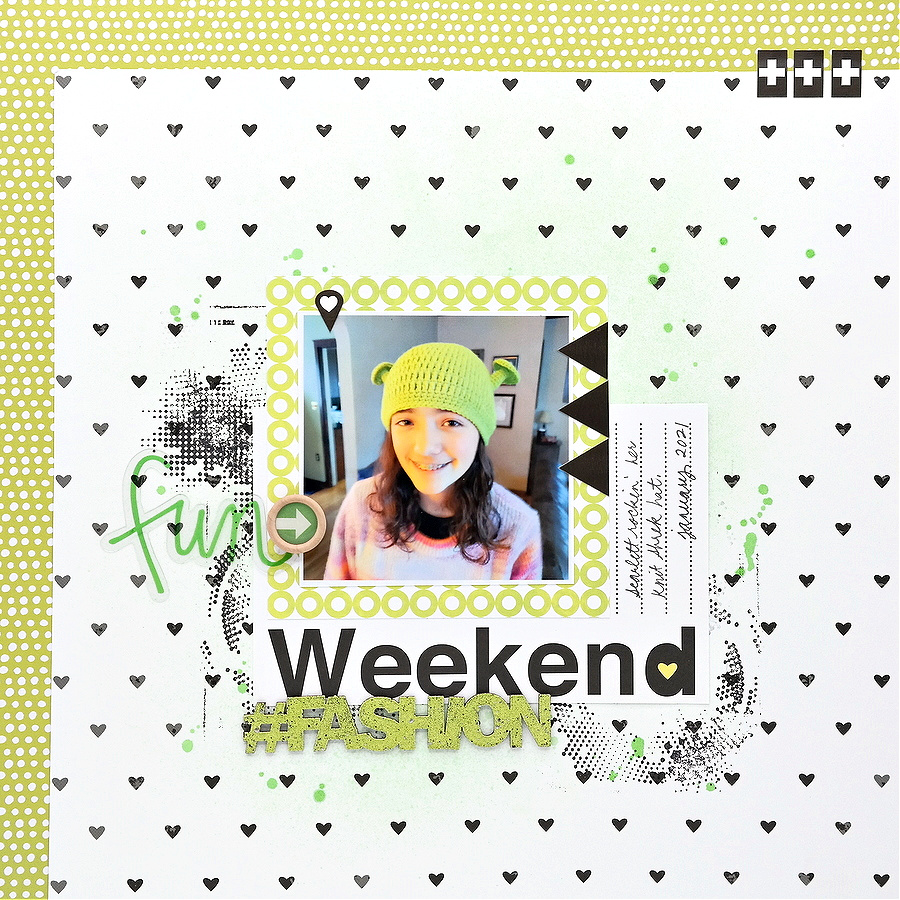Weekend Fashion Shrek Hat Scrapbook Layout Creative Embellishments
