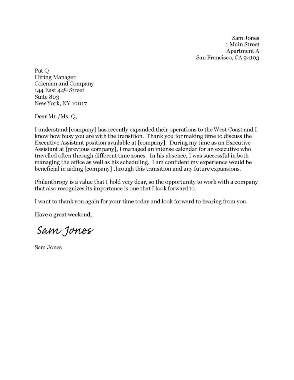 Writing A Thank You Letter ~ Thankyou Letter