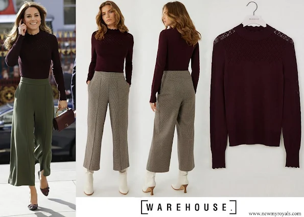 Kate Middleton wore Warehouse Pointelle High Neck Jumper