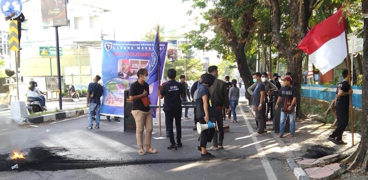 Aksi Unras Gerakan Mahasiswa Kristen DPP Indonesia di Kota Makassar