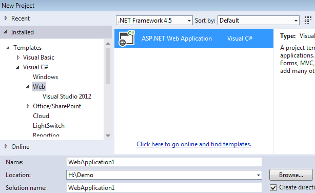 Creating asp.net mvc 5 application Creating asp.net mvc 5 application