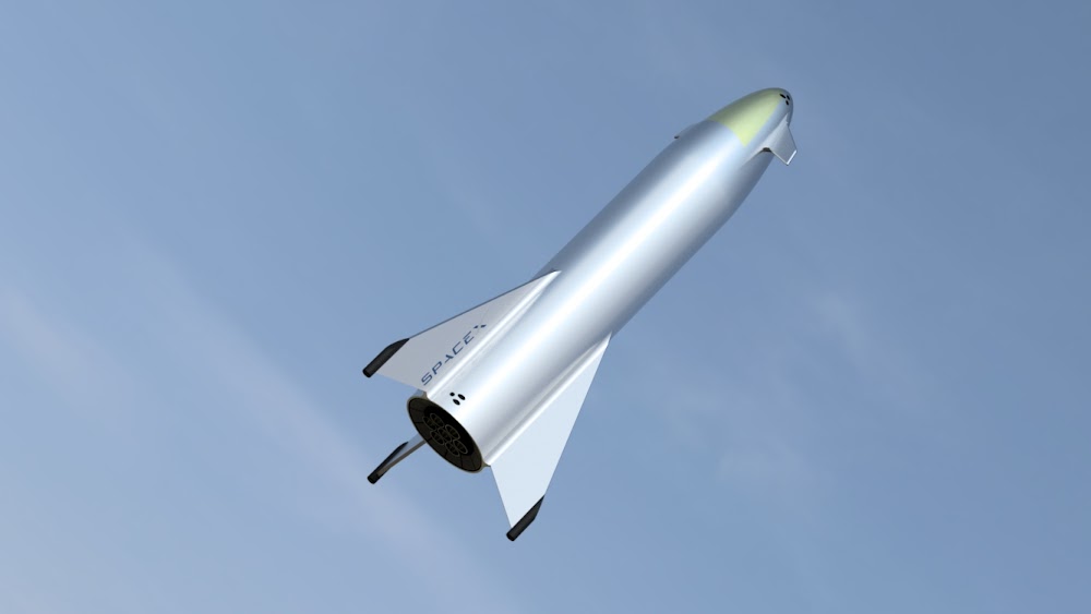 SpaceX Stainless Steel Starship render