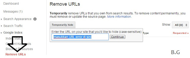  merupakan kesalahan umum bagi setiap situs Trik Mengatasi URL Crawl Error di Webmaster Tools