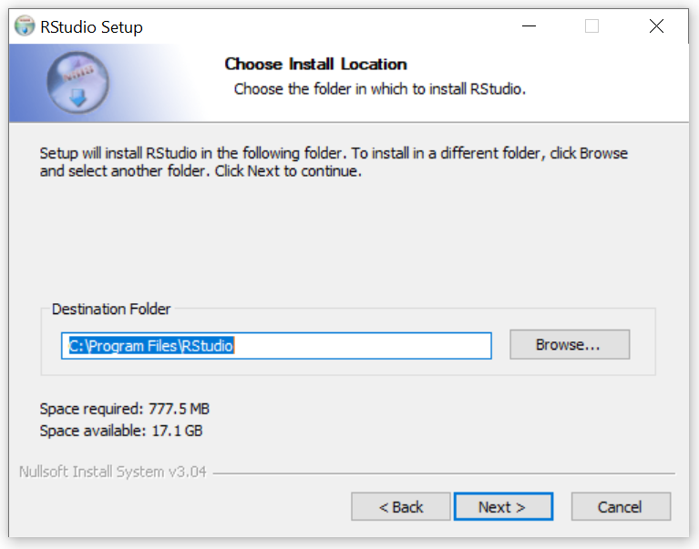 Choose Install Location