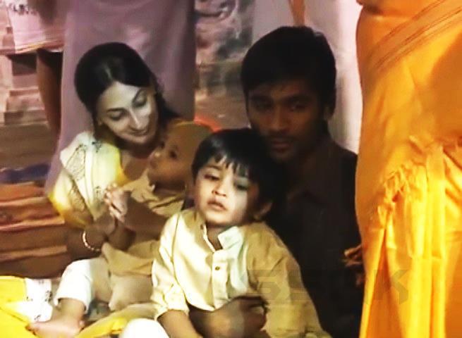 South Indian Actor Dhanush with Wife Aishwarya Rajinikanth Dhanush, Kids Sons Yatra & Linga | South Indian Actor Dhanush Family Photos | Real-Life Photos