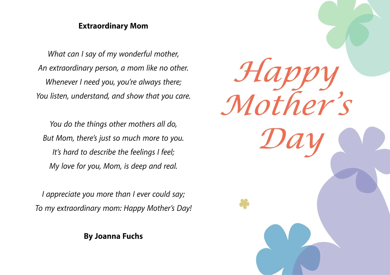 Mothers Day Card 2016 Mothers Day 2016