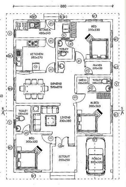 3 bedroom house plan drawing - acetoflex