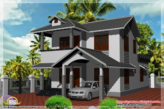 3 bedroom, 1800 sq.ft. Kerala style house