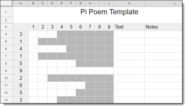 Control Alt Achieve: Create "Pi Poems" with Google Sheets