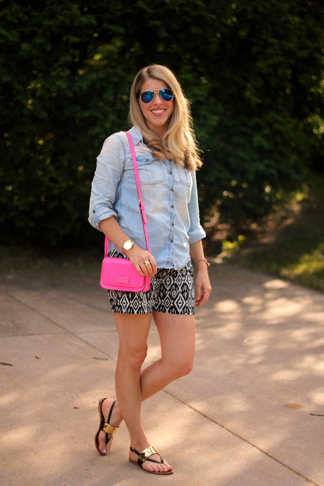 I do deClaire: Chambray and Ikat Shorts