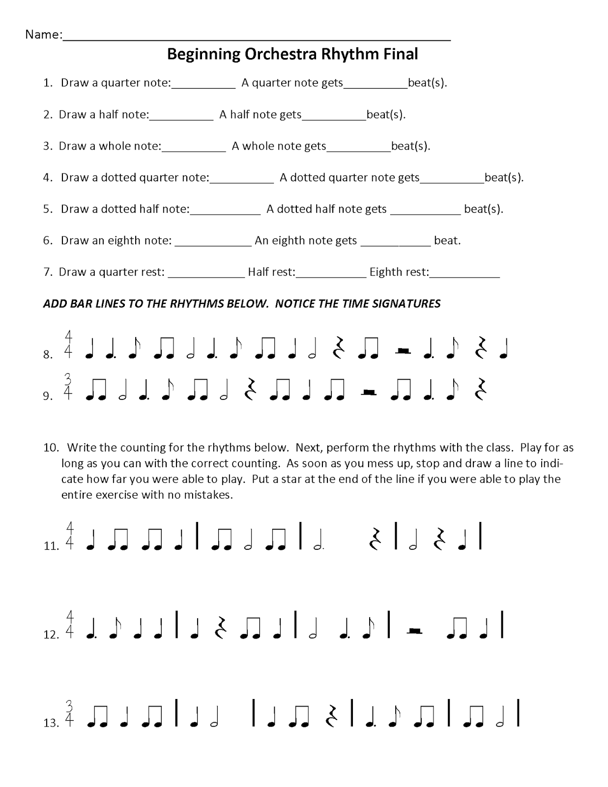 Orchestra Classroom Beginning Orchestra Rhythm Final