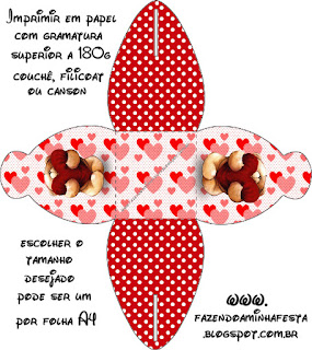 Teddy Bear in Love: Free Printable Boxes. Teddy Bear in Love You can use this box for chocolates, candies or cupcakes.