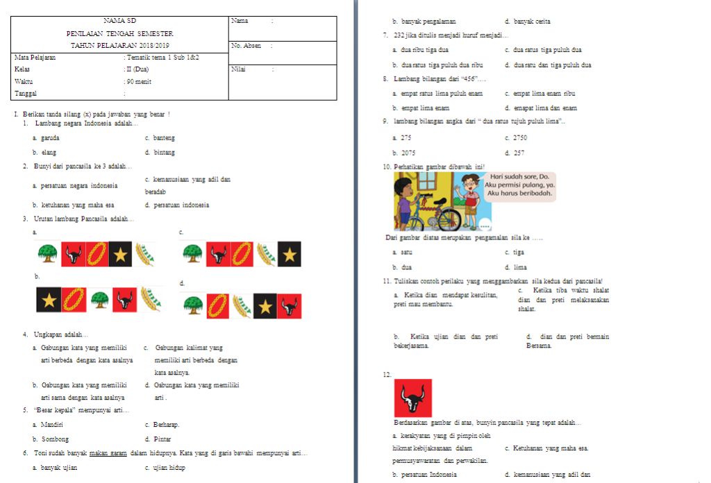 Get Soal Uts Pts Kelas I Sd Mi Tema 1 Sub 1 2 Gif web site edukasi