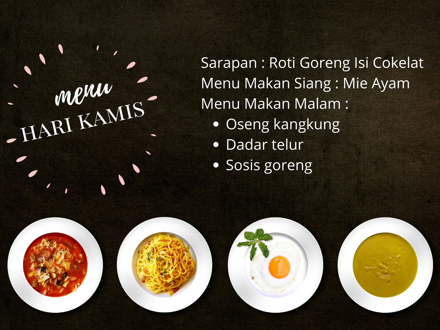 menu masakan seminggu untuk keluarga