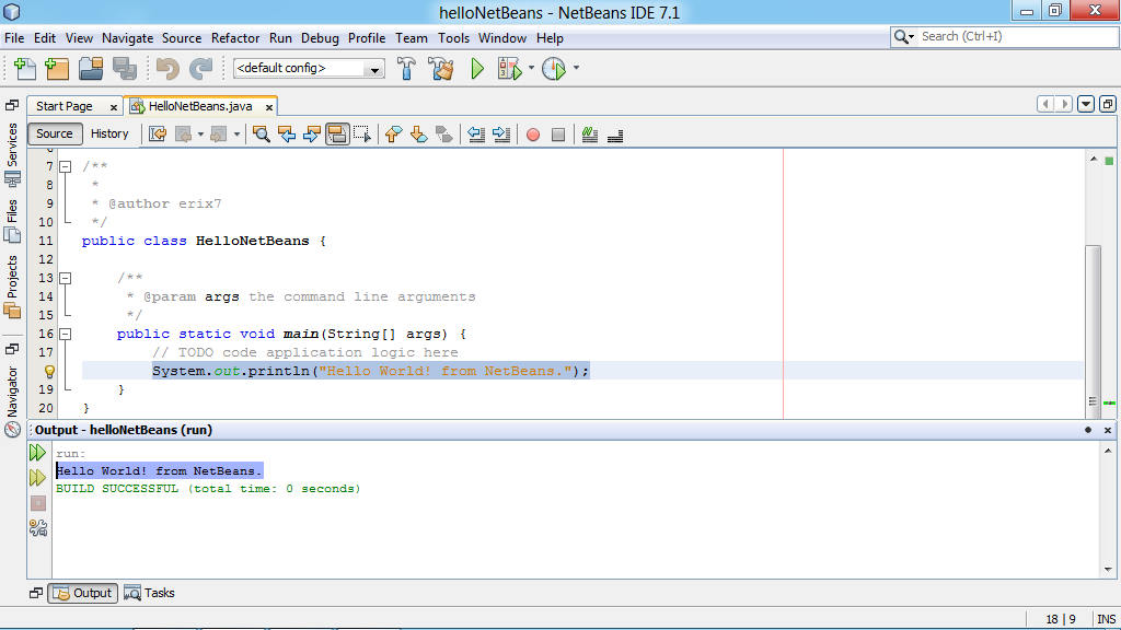 Java-Buddy: Hello World! using NetBeans IDE 7.1