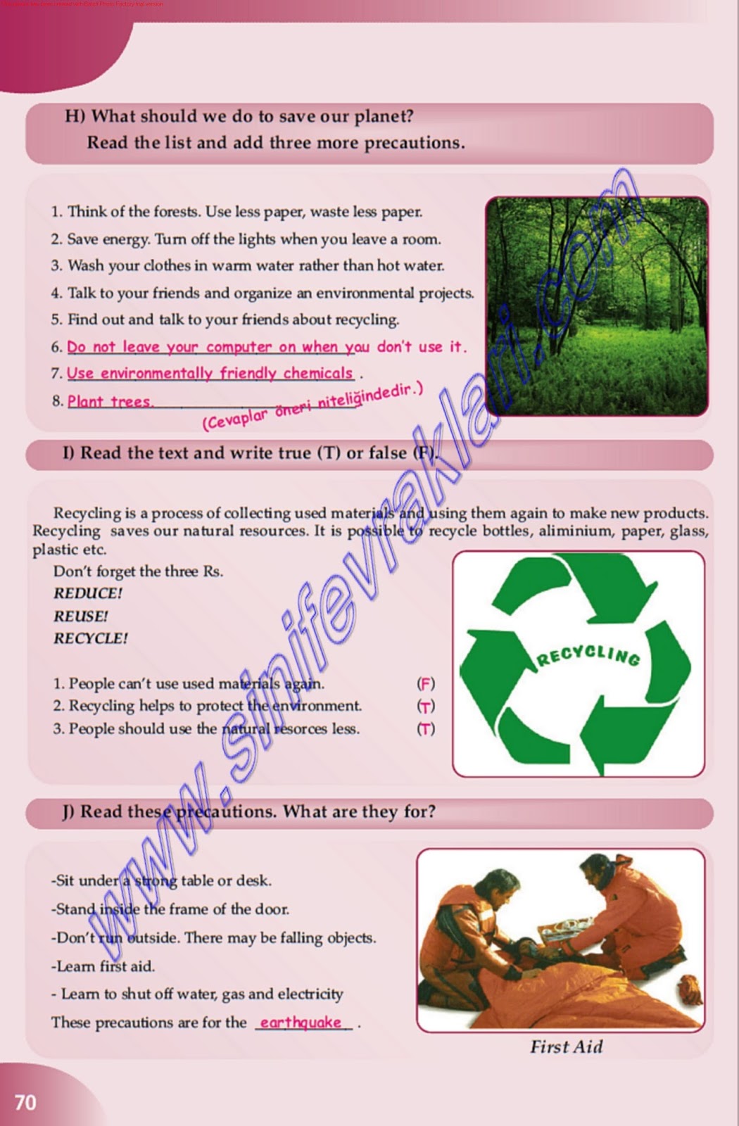 8. SINIF İNGİLİZCE DERSİ PASİFİK YAYINLARI ÖĞRENCİ ÇALIŞMA KİTABI