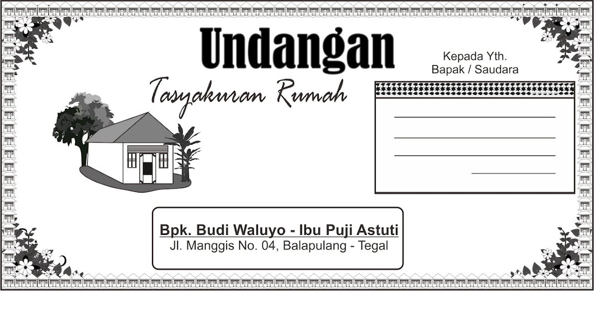 Undangan Tasyakuran Rumah Budiwaluyo