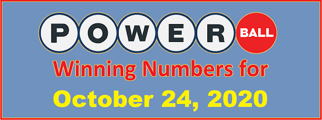 PowerBall Winning Numbers for Saturday, October 24, 2020