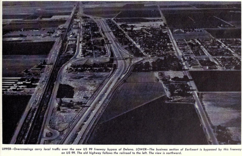 Former US Route 99 in Earlimart and Pixley